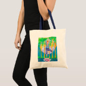Yoga Vrouw Volle Maan Tote Bag (Voorkant (product))