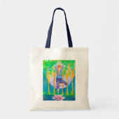 Yoga Vrouw Volle Maan Tote Bag (Voorkant)