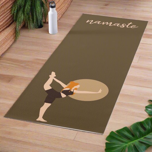 Yoga Vrouwen Oefening Poses Namaste Yogi Brown Yogamat