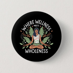 Yoga Waar Welzijn En Geheel Samenkomen Ronde Button 5,7 Cm