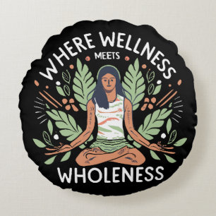 Yoga Waar Welzijn Samengaat Met Heelheid Rond Kussen