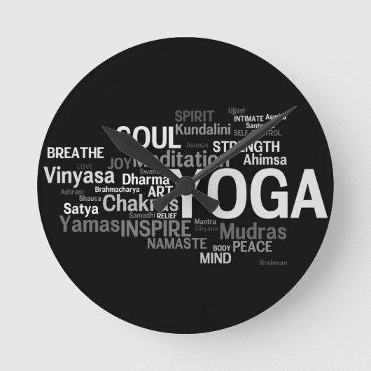 YOGA Wall Clock Ronde Klok (Voorkant)