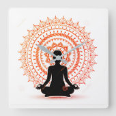 YOGA Wall Clock Vierkante Klok (Voorkant)