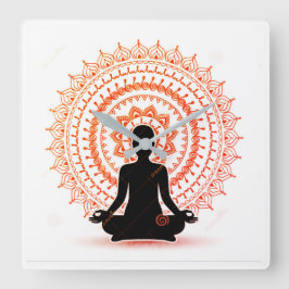 YOGA Wall Clock Vierkante Klok