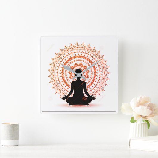 YOGA Wall Clock Vierkante Klok (Huis)