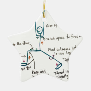 Yoga Warrior 1 Keramisch Ornament