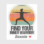Yoga Warrior 2 Inspirerend Quote Sunset Vrouw Sticker (Vel)