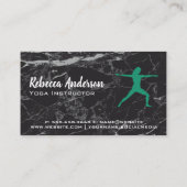 Yoga Warrior Pose | Achtergrond marmer Visitekaartje (Achterkant)