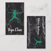 Yoga Warrior Pose | Achtergrond marmer Visitekaartje (Voorkant / Achterkant)