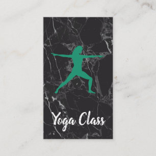 Yoga Warrior Pose Achtergrond marmer Visitekaartje