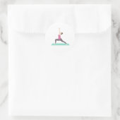 Yoga Warrior Pose Ronde Sticker (Tas)