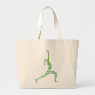 Yoga Warrior Pose Word Cloud Jumbo Tas