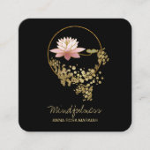 *~* Yoga Water Lily Lotus Mindfulness Glitter Vierkante Visitekaartje (Voorkant)