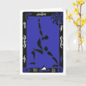 Yoga Wenskaart met Virabhadrasana I Kaart (Gele Bloem)