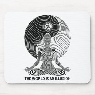 Yoga Wereld Illusie Yin Yang Zen Meisje Meditatie  Muismat