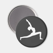 Yoga White Silhouette Woman Posing Round Magnets Magneet (Voorkant / Achterkant)