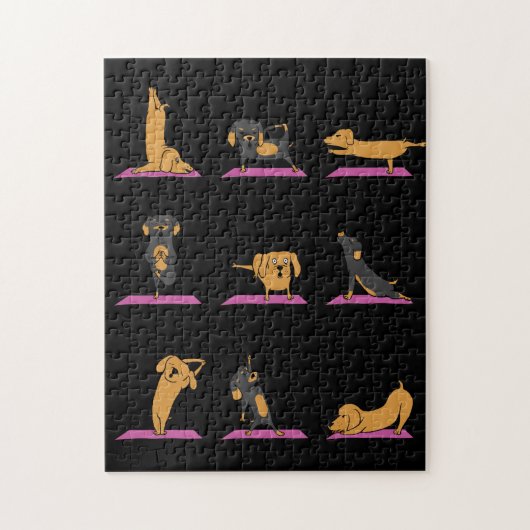 Yoga Wiener Dog Dachshund Funny Jig Saw Puzzle Legpuzzel (Verticaal)