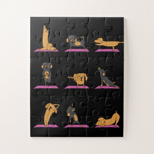 Yoga Wiener Dog Dachshund Funny Jig Saw Puzzle Legpuzzel (Verticaal)