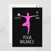 Yoga Wine en Coffee Lover Briefkaart (Voorkant / Achterkant)