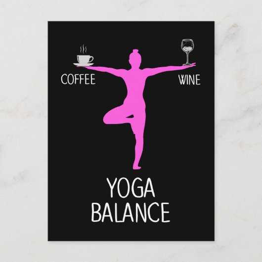 Yoga Wine en Coffee Lover Briefkaart (Voorkant)