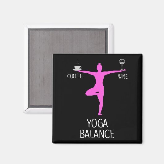 Yoga Wine en Coffee Lover Magneet (Voorkant / Achterkant)