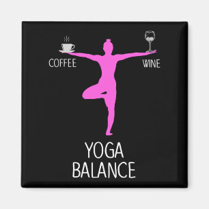 Yoga Wine en Coffee Lover Magneet