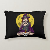 Yoga Witch Zen Meditation Namaste Halloween Accent Kussen (Voorkant)