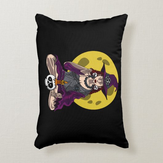 Yoga Witch Zen Meditation Namaste Halloween Accent Kussen (Voorkant(Verticaal))