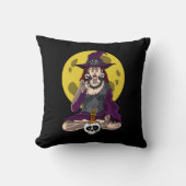 Yoga Witch Zen Meditation Namaste Halloween Kussen (Voorkant)