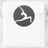 Yoga Witte Silhouet Vrouw Posing Ronde Sticker (Tas)