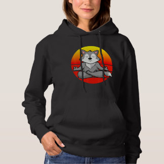 Yoga Wolf Meditatie Yoga voor kinderen en ouders Hoodie