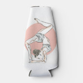 Yoga Woman, aangepaste naam flessenkoeler Flesjeskoeler (Voorkant)