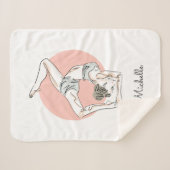 Yoga Woman, aangepaste naamdeken Sherpa Deken (Voorkant (horizontaal))