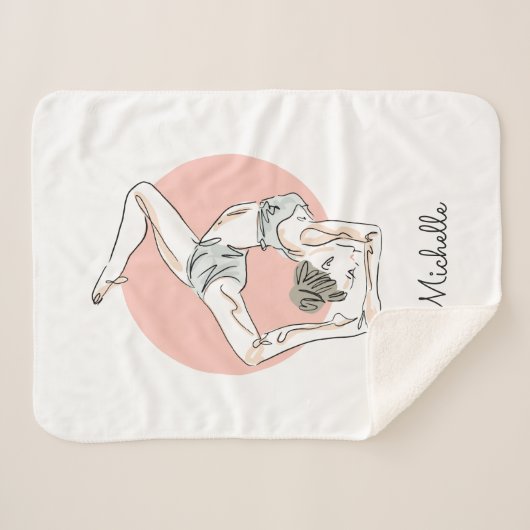 Yoga Woman, aangepaste naamdeken Sherpa Deken (Voorkant (horizontaal))