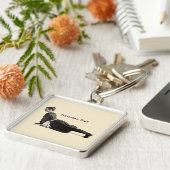  Yoga Woman doet een hogere dosis Sleutelhanger (Zijkant)