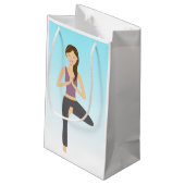 Yoga Woman in Boom Pose Klein Cadeauzakje (Achterkant Gekanteld)