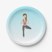 Yoga Woman in Boom Pose Papieren Bordje (Voorkant)