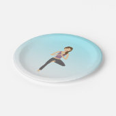 Yoga Woman in Boom Pose Papieren Bordje (Gekanteld)