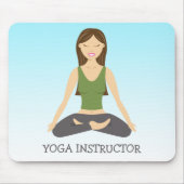 Yoga Woman in Lotus Pose and Yoga Instructor Text Muismat (Voorkant)