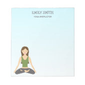 Yoga Woman in Lotus Pose and Yoga Instructor Text Notitieblok (Voorkant)