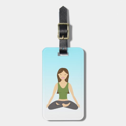 Yoga Woman in Lotus Pose Bagagelabel (Voorkant verticaal)