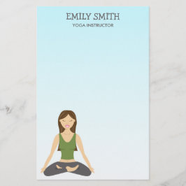 Yoga Woman in Lotus Pose Briefpapier