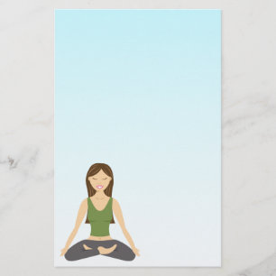 Yoga Woman in Lotus Pose Briefpapier