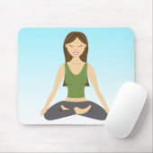 Yoga Woman in Lotus Pose Muismat (Met muis)