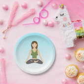 Yoga Woman in Lotus Pose Papieren Bordje (Feest)