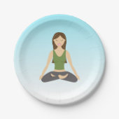 Yoga Woman in Lotus Pose Papieren Bordje (Voorkant)