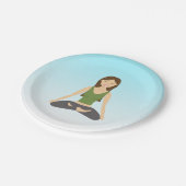 Yoga Woman in Lotus Pose Papieren Bordje (Gekanteld)