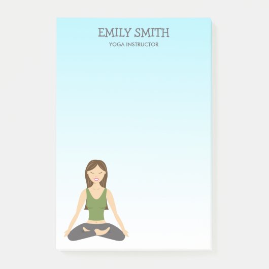 Yoga Woman in Lotus Pose Yoga Instructor Post-it® Notes (Voorkant)