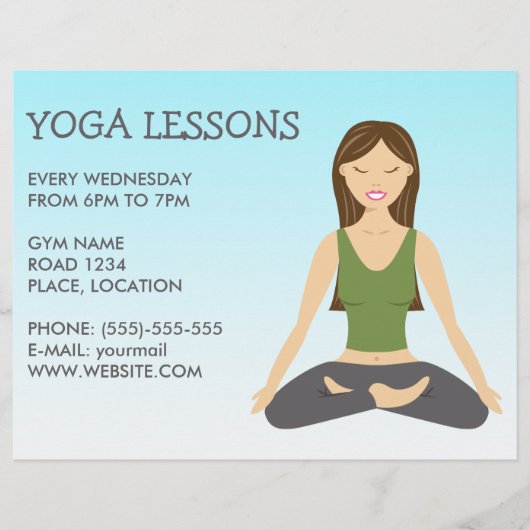 Yoga Woman in Lotus Pose Yoga Lessons Flyer (Voorkant)