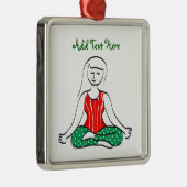 Yoga Woman in Seated Pose Kerstmis Metalen Ornament (Rechts)